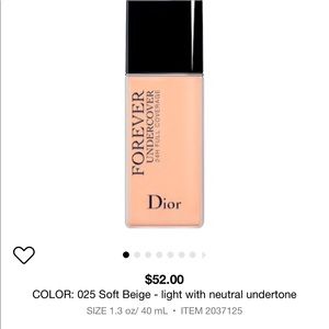 ‼️SOLD‼️ Dior Undercover Foundation 025 Soft Beige